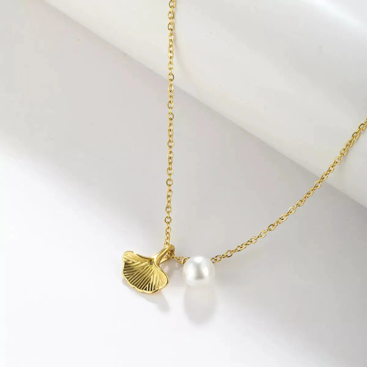 Pearl & Shell Pendant Necklace by Partner Labels