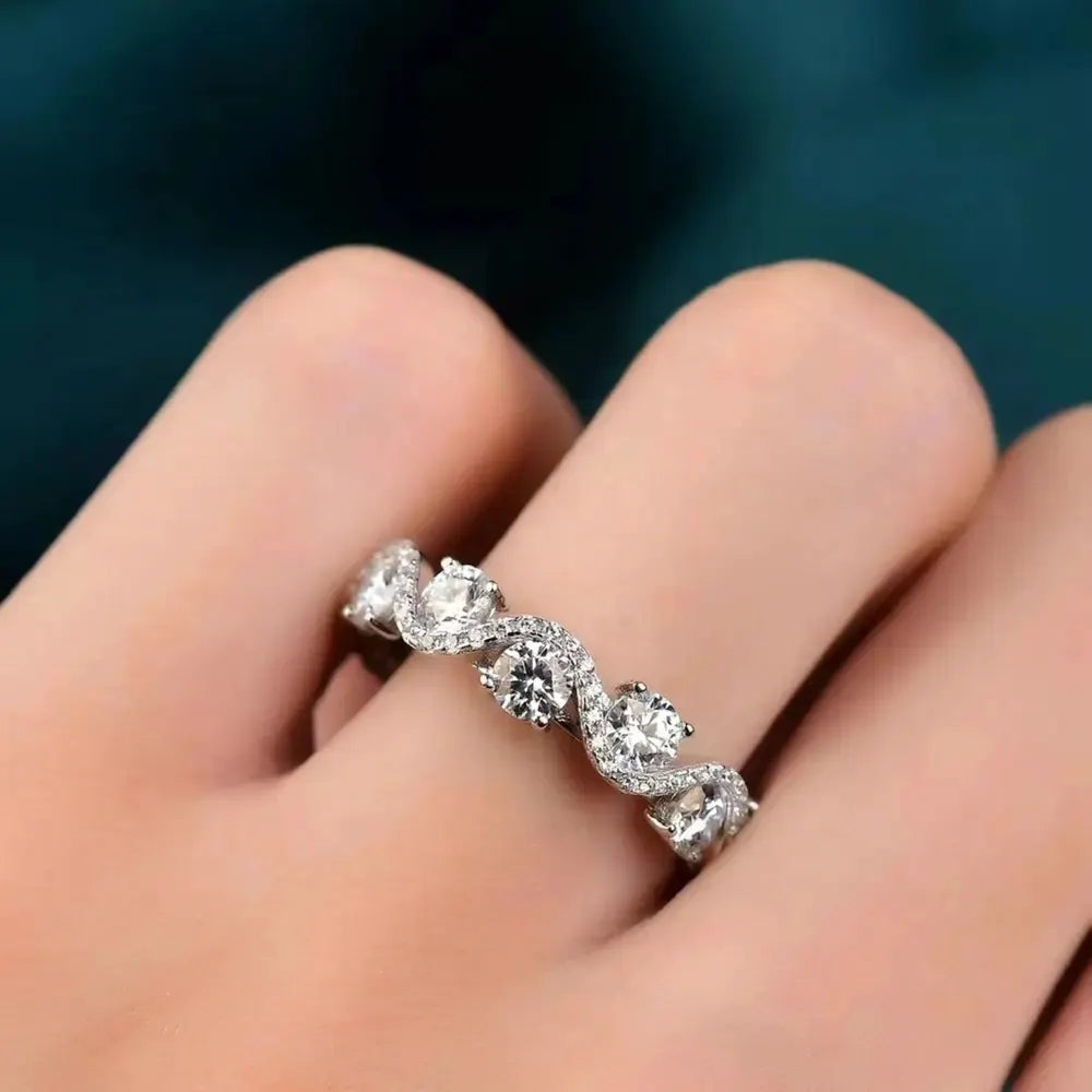 Moissanite 925 Sterling Silver Ring by Partner Label