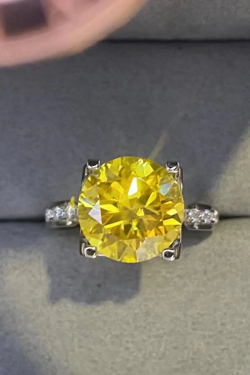 5 Carat Moissanite 925 Sterling Silver Ring in Banana Yellow by Partner Label