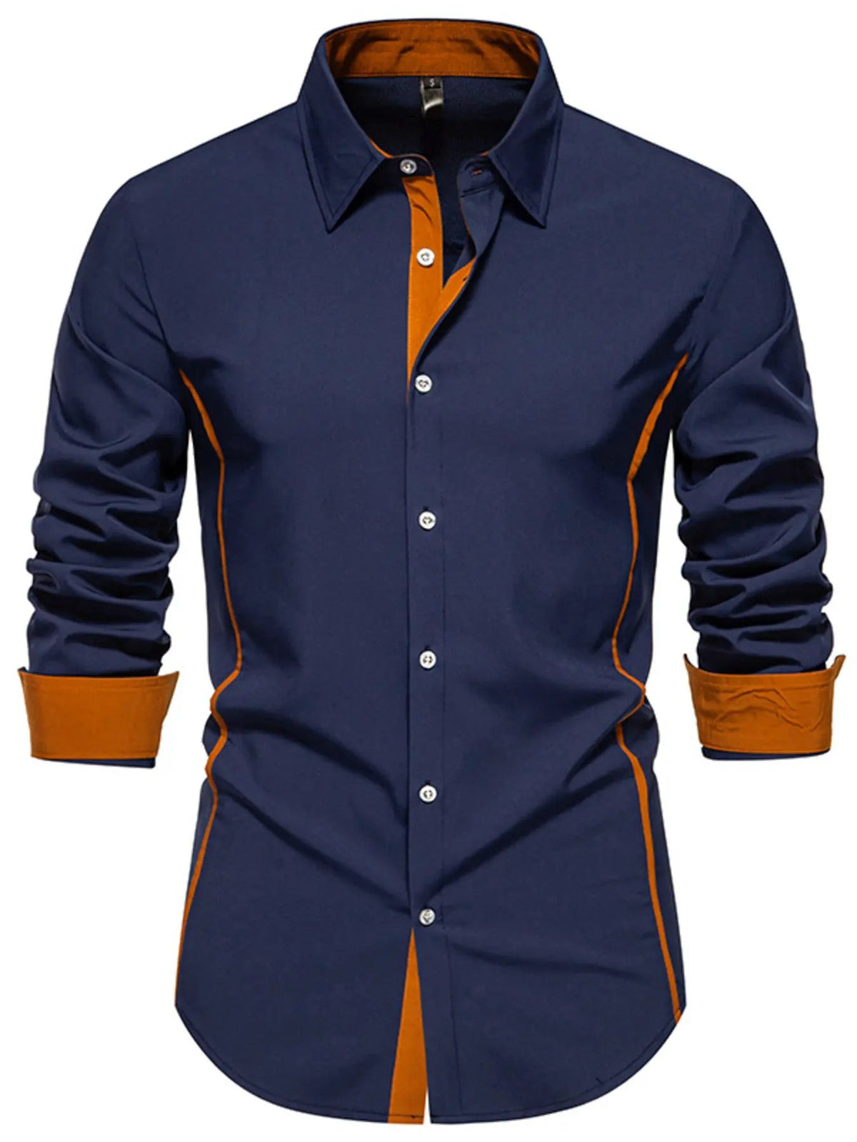 Men's Contrast Trim Button-Down Shirt by Trendsi