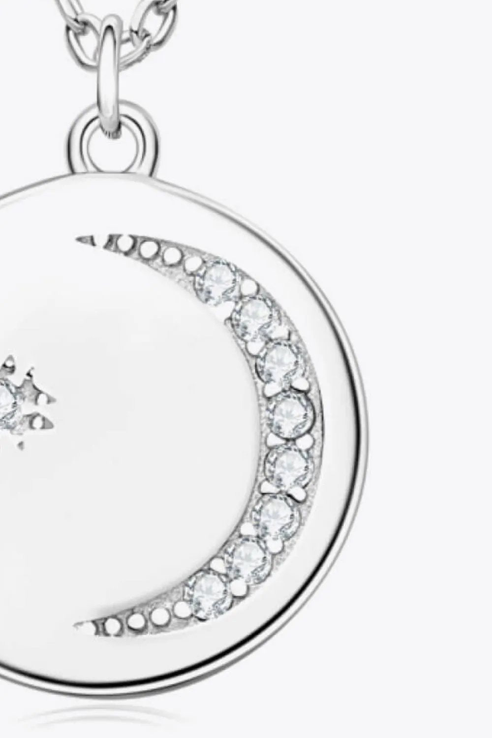 Moissanite Round Pendant Necklace by Partner Label