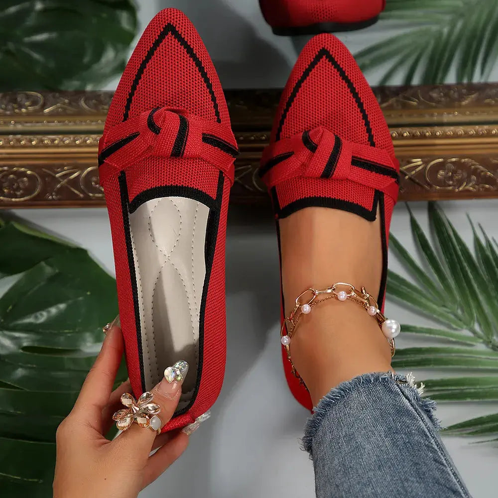 Point Toe Mesh Flat Slip-Ons by Partner Label
