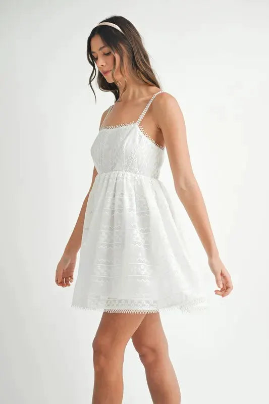 MABLE Eyelet Lace Babydoll Mini Cami Dress by MABLE