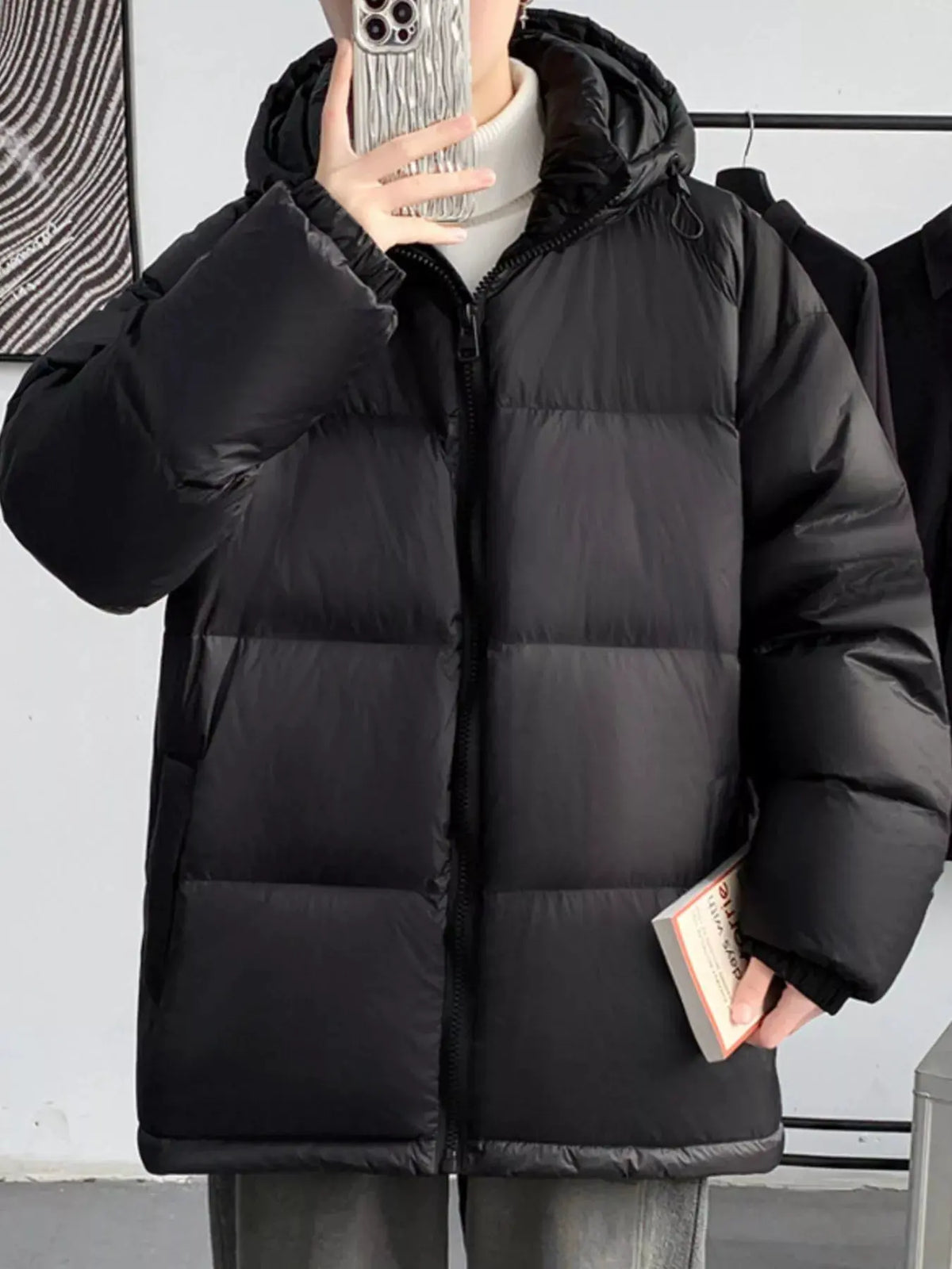 Men's Full Size Warm Padded Hooded Puffer Jacket Plus Size by Partner Label