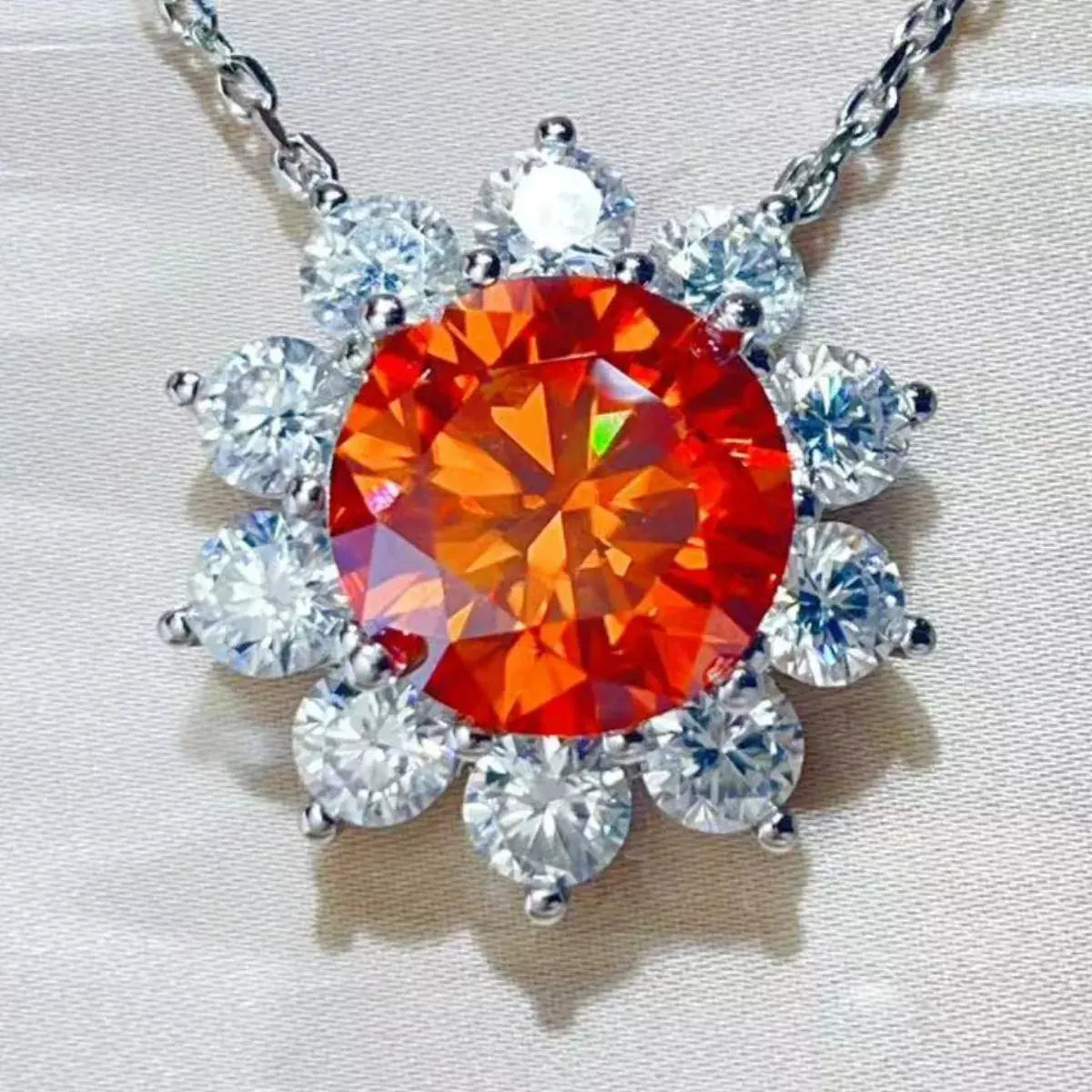 5 Carat Moissanite 925 Sterling Silver Pendant Necklace by Partner Labels