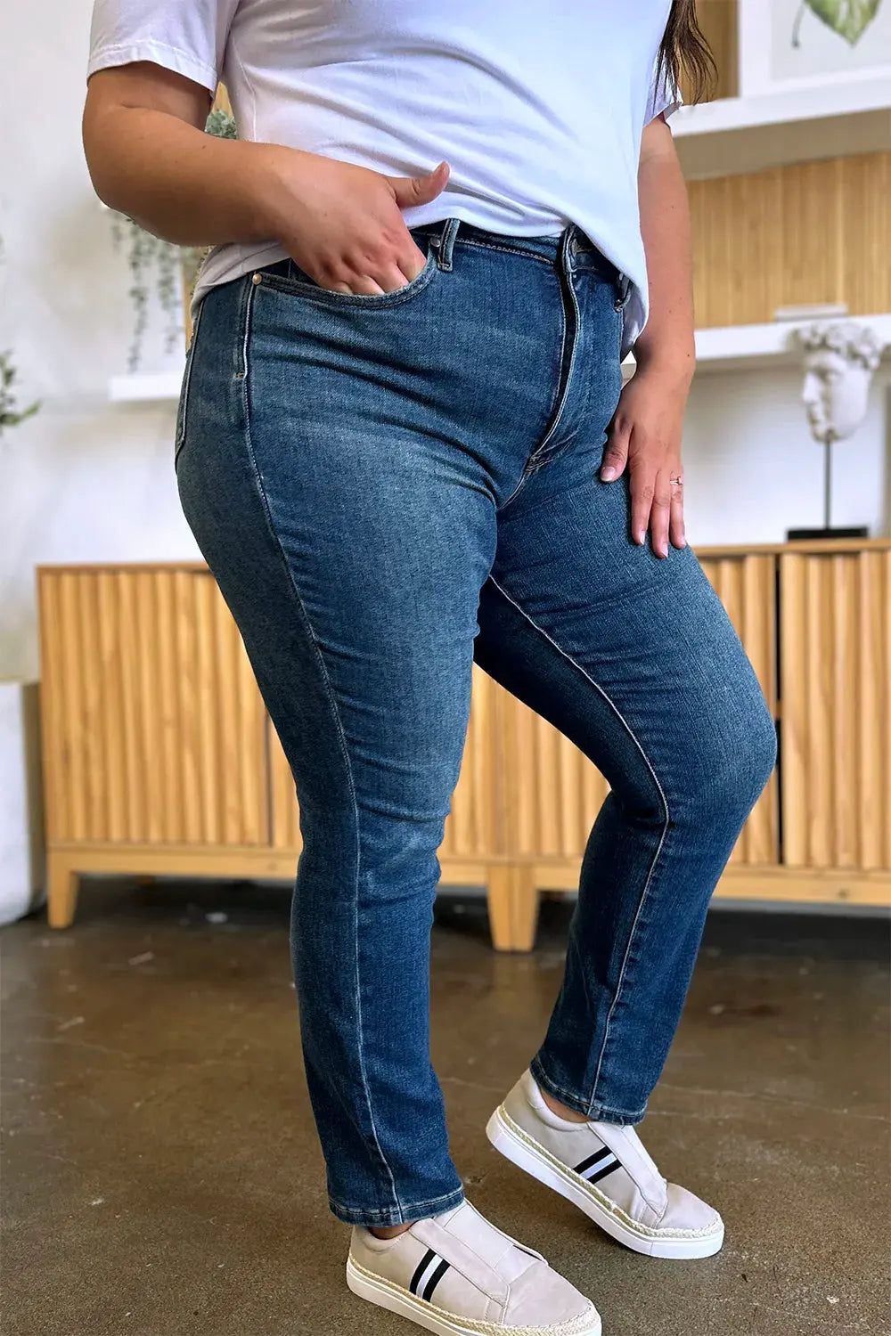 Judy Blue Full Size Tummy Control High Waist Slim Jeans by Judy Blue