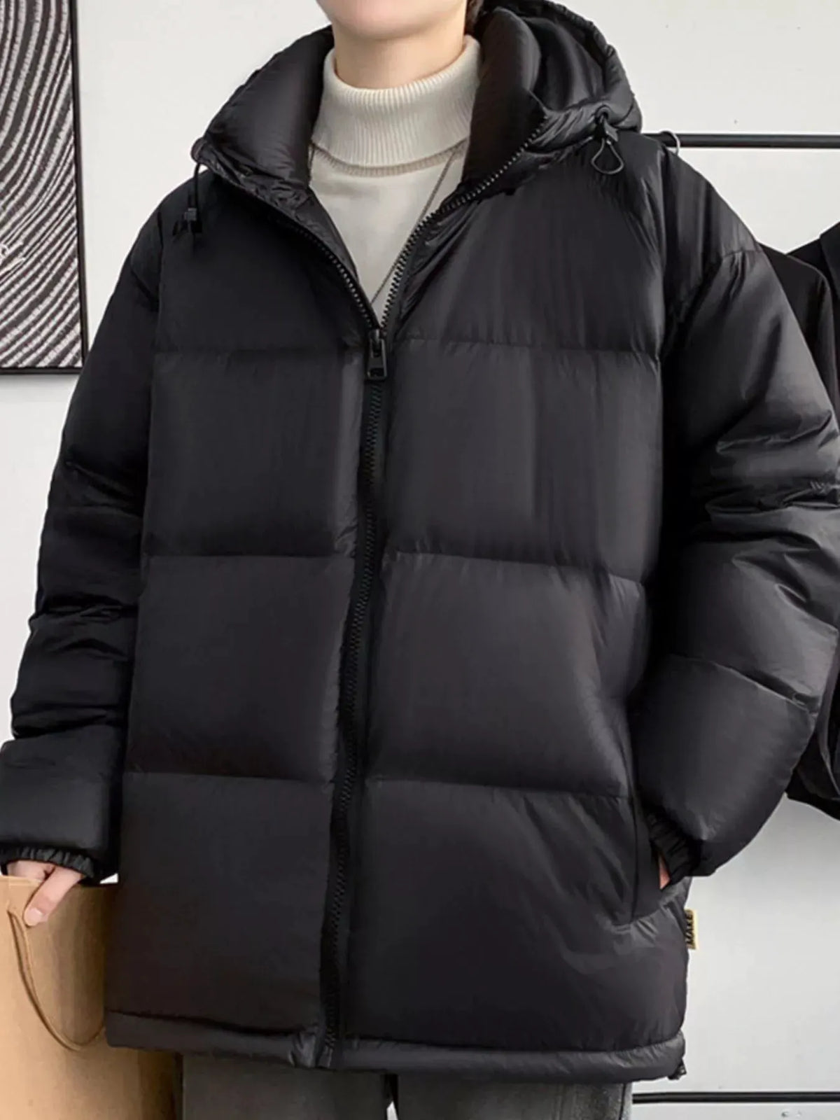 Men's Full Size Warm Padded Hooded Puffer Jacket Plus Size by Partner Label