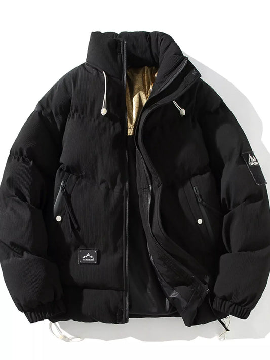 Men's Plus Size Zip Up Long Sleeve Puffer Jacket by Partner Label