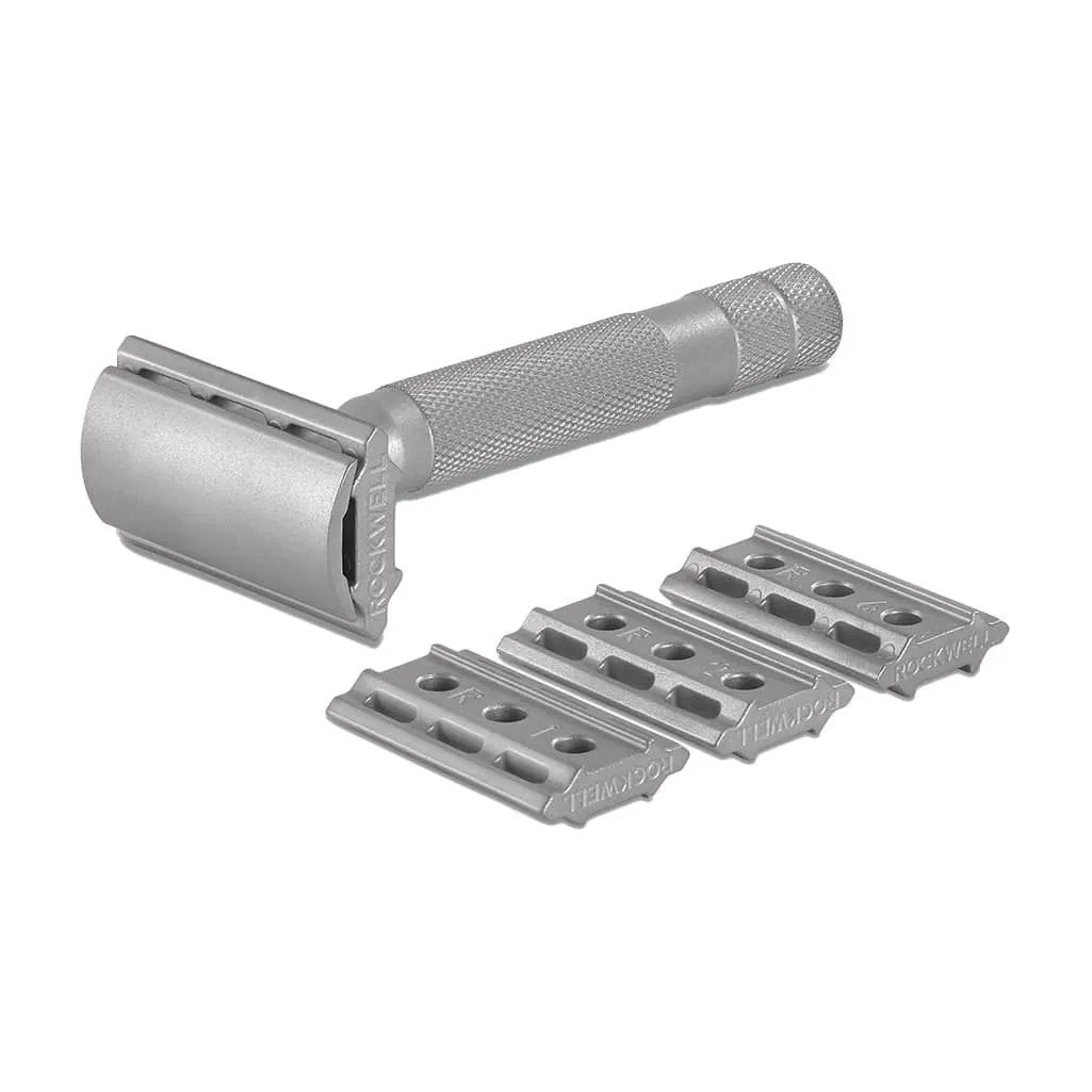 Rockwell 6S Stainless Steel Adjustable DE Safety Razor - Matte Stainless (6 Settings) by Rockwell