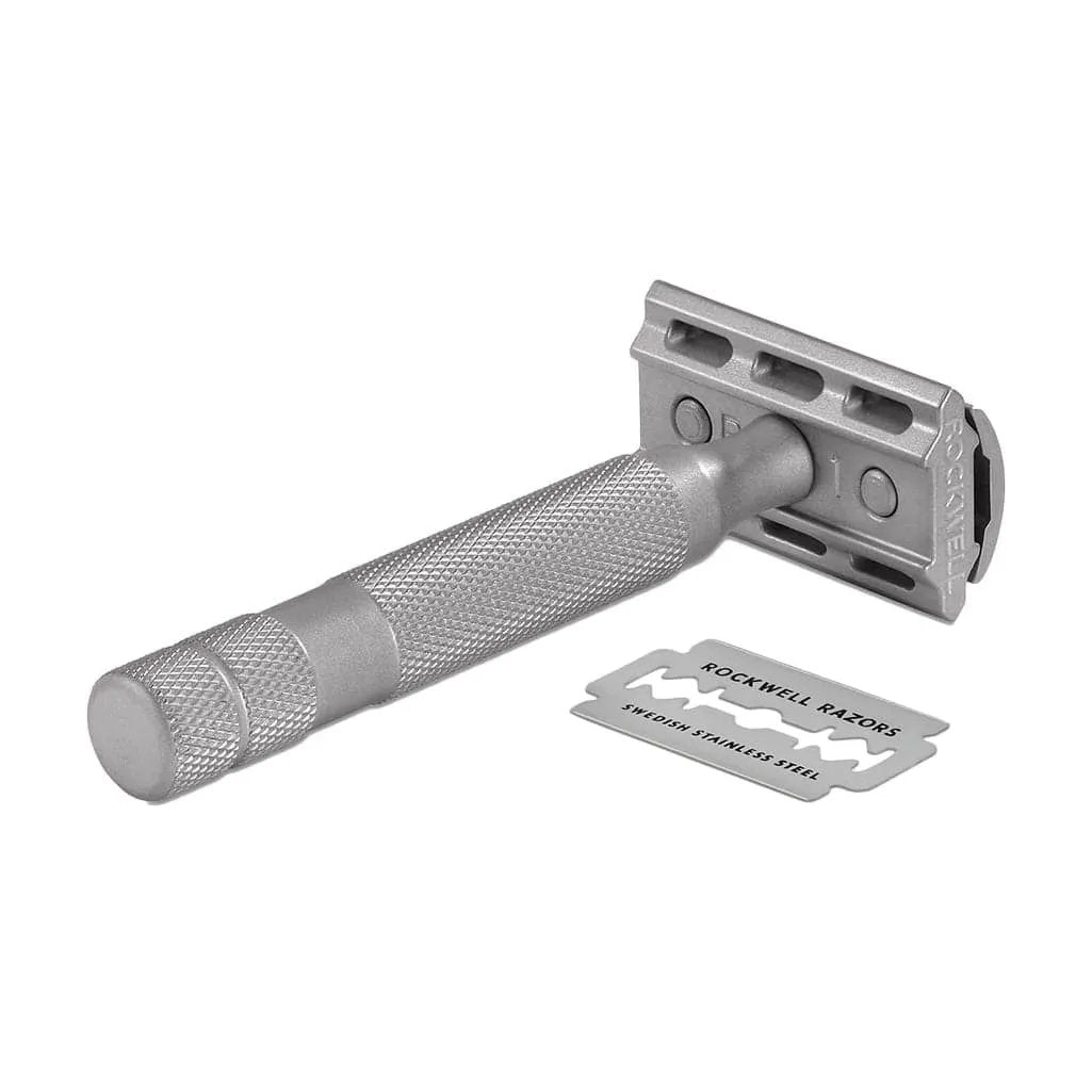 Rockwell 6S Stainless Steel Adjustable DE Safety Razor - Matte Stainless (6 Settings) by Rockwell