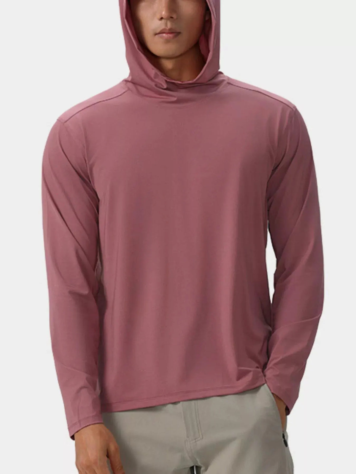 Men's Solid Color Long Sleeve Hoodie by Trendsi