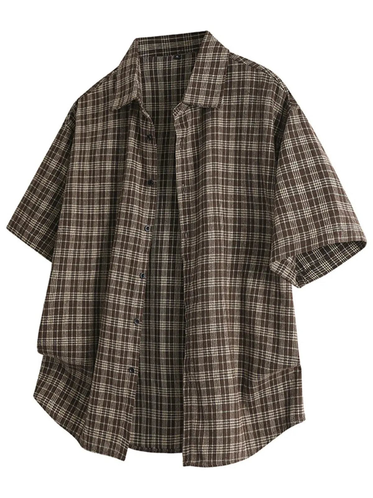 Men's Plus Size Plaid Short Sleeve Shirt by Trendsi