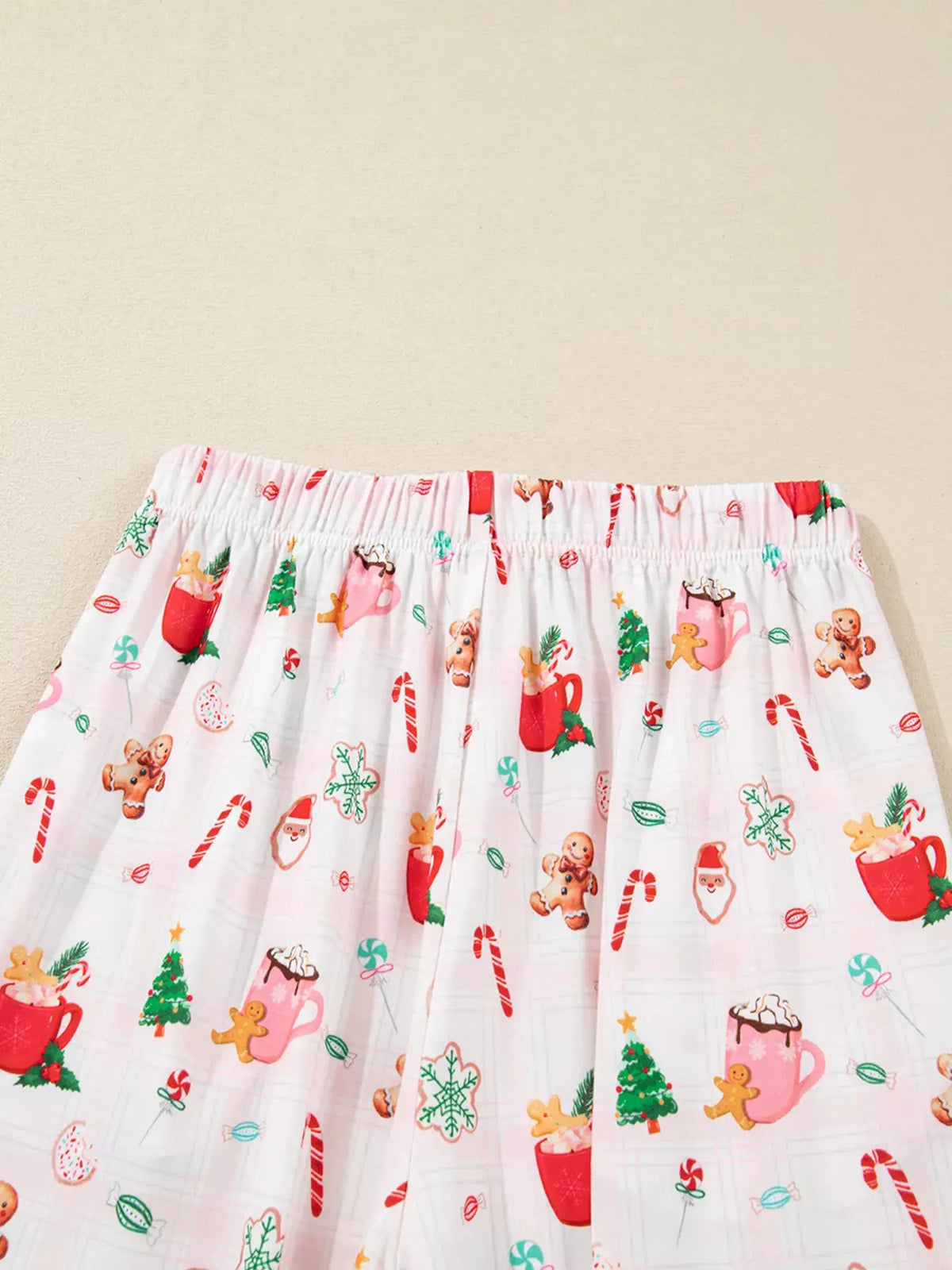Christmas Spirit Cute Holiday Print Short Sleeve Shirt and Pants 2pcs Pajama Set by Partner Label