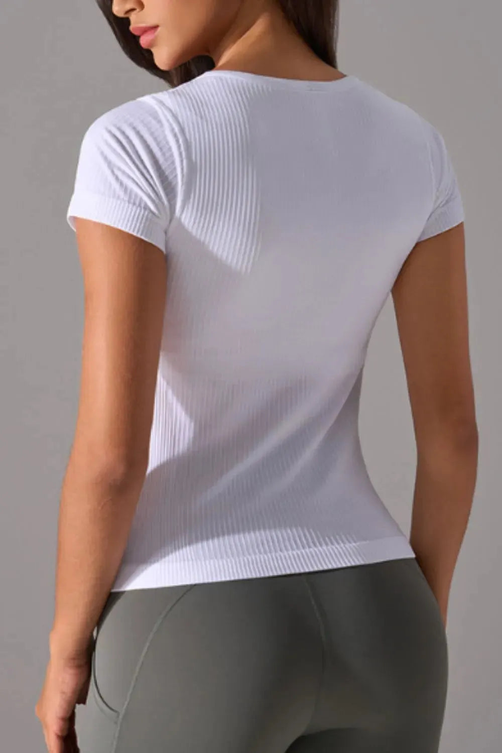 Square Neck Active T-Shirt with Detachable Chest Pads by Partner Label