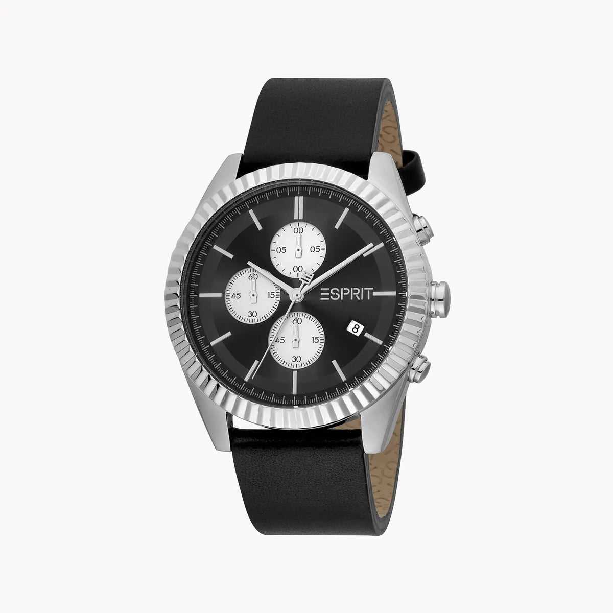 Esprit Men's Black Leather Watch, Black Dial | Es1g030m0015 by ESPRIT