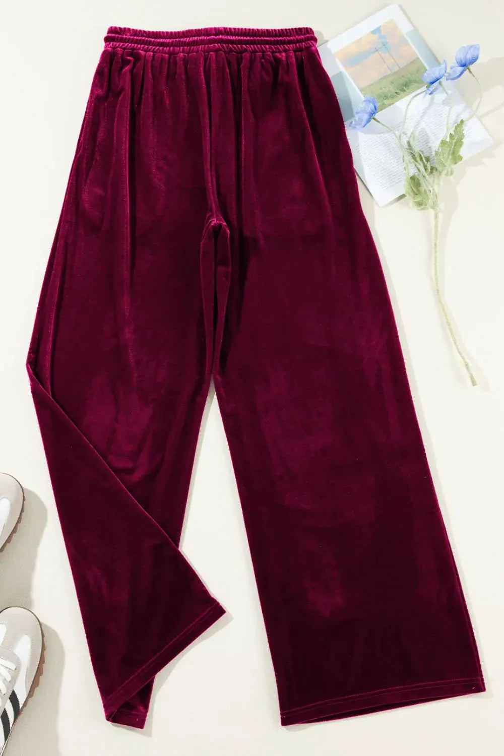 Drawstring Waist Wide Leg Active Pants by Partner Label
