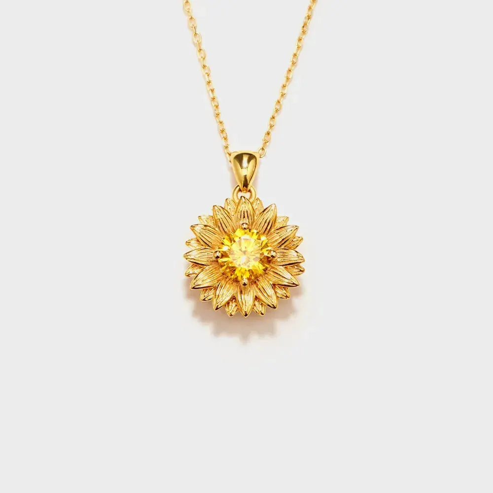 Sunflower Shape 18K Gold-Plated Pendant Necklace by Partner Label