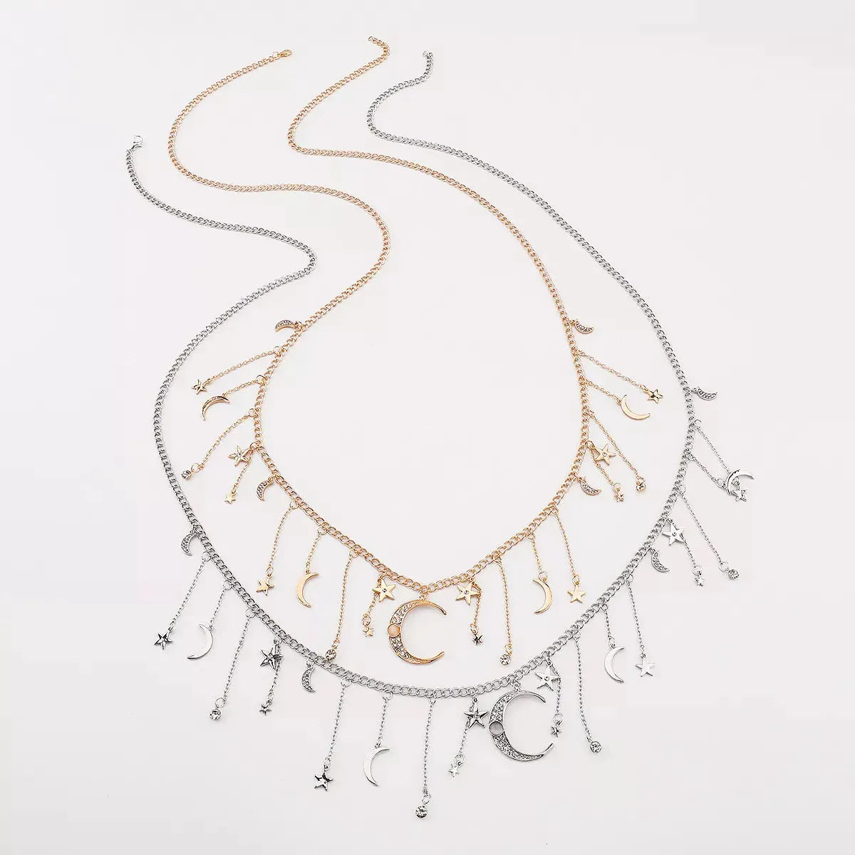 Moon & Star Charm Necklace by Partner Labels