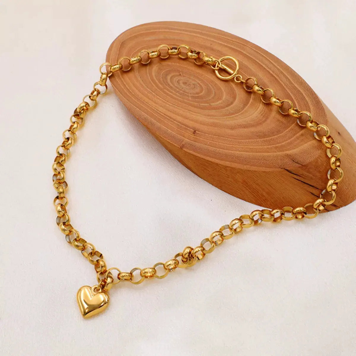 Heart Pendant Toggle Clasp Chain Necklace by Partner Labels