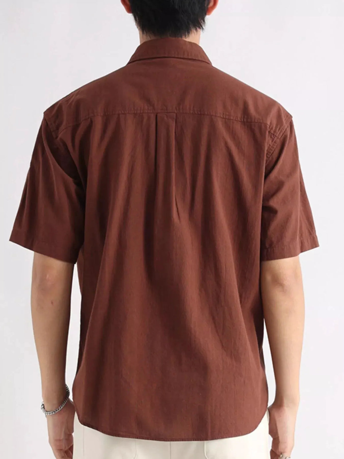 Men's Plus Size Short Sleeve Button-Down Shirt by Trendsi