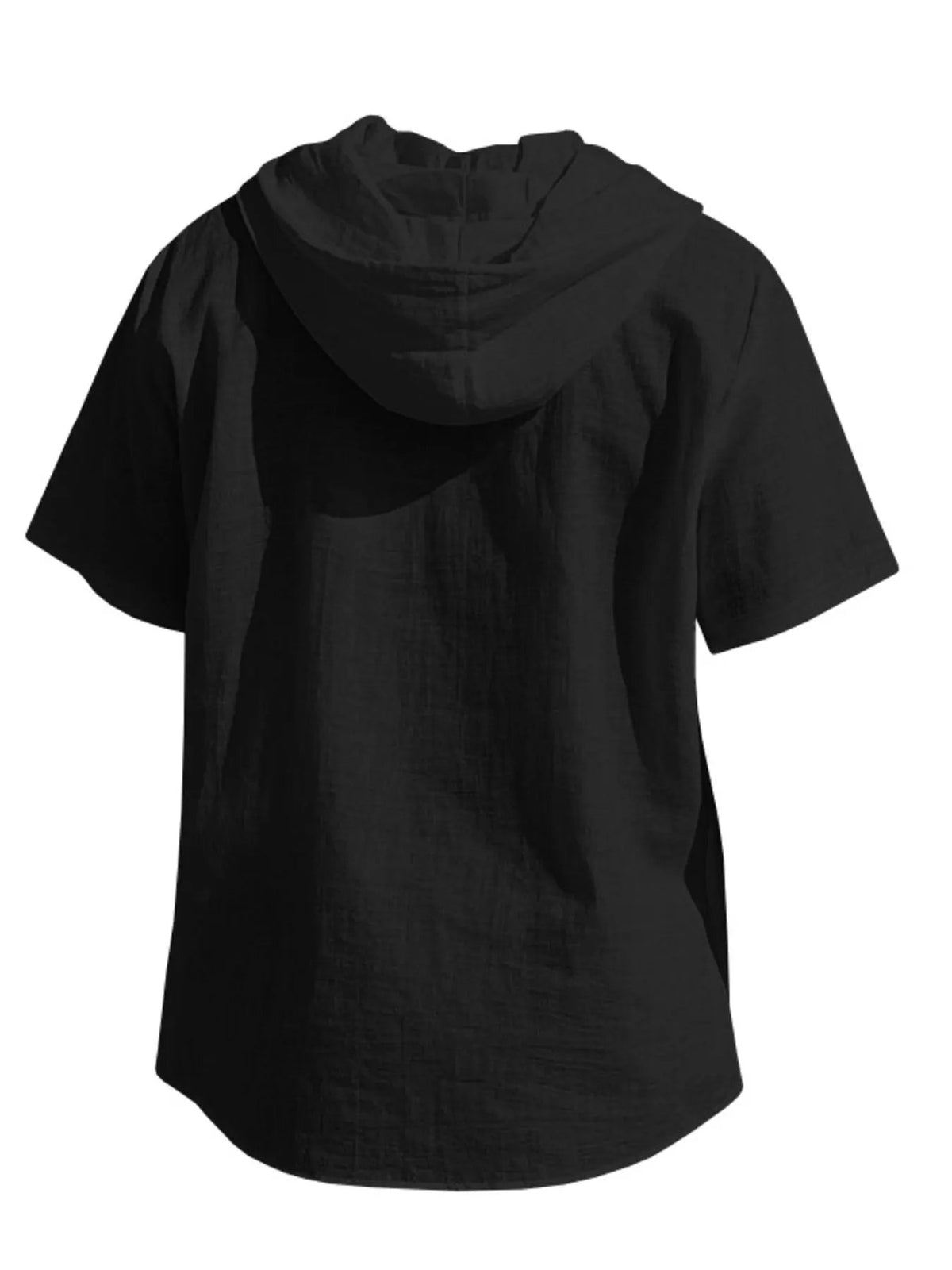 Men's Full Size Casual Hooded Short-Sleeve Shirt Plus Size by Trendsi