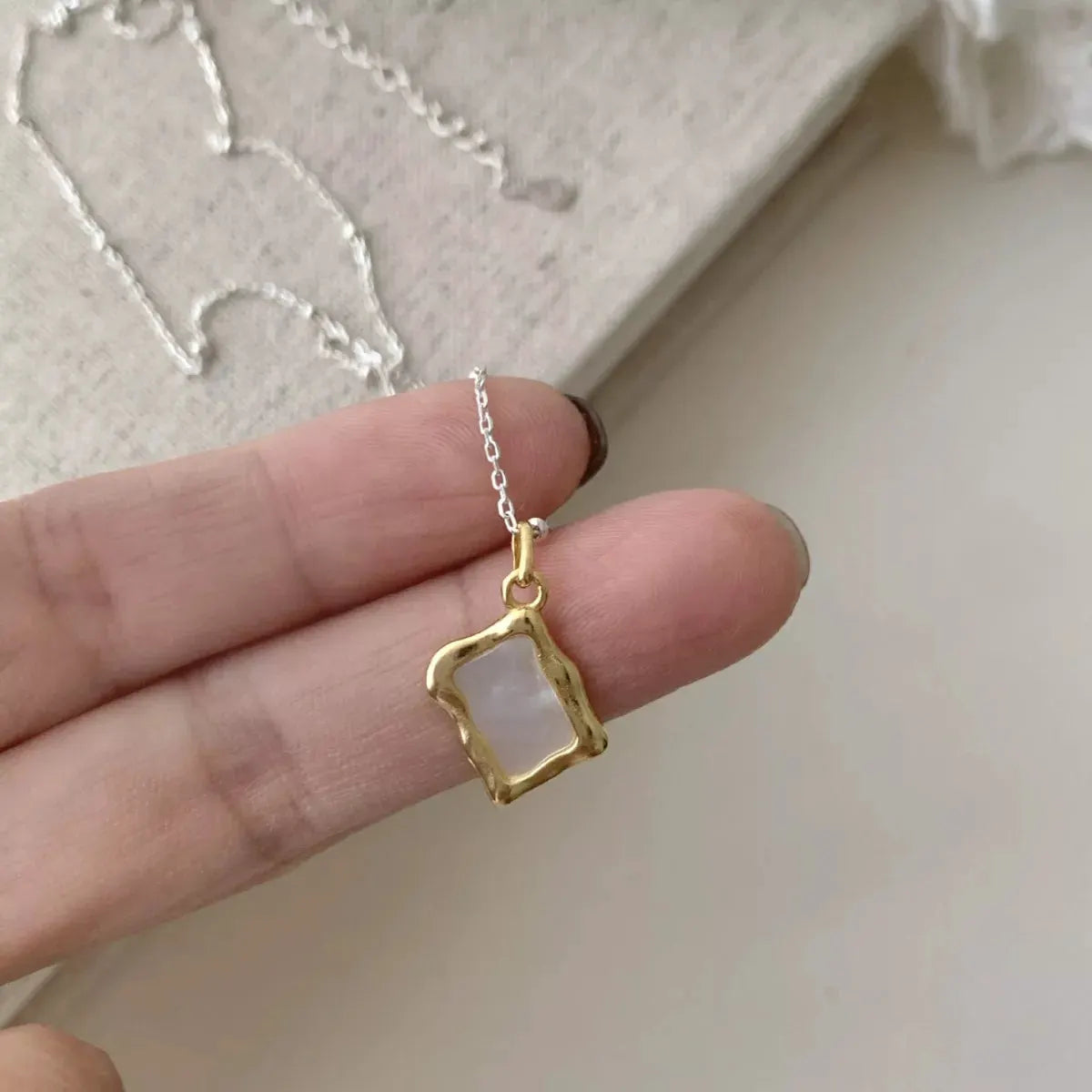 925 Sterling Silver Geometric Necklace by Partner Labels