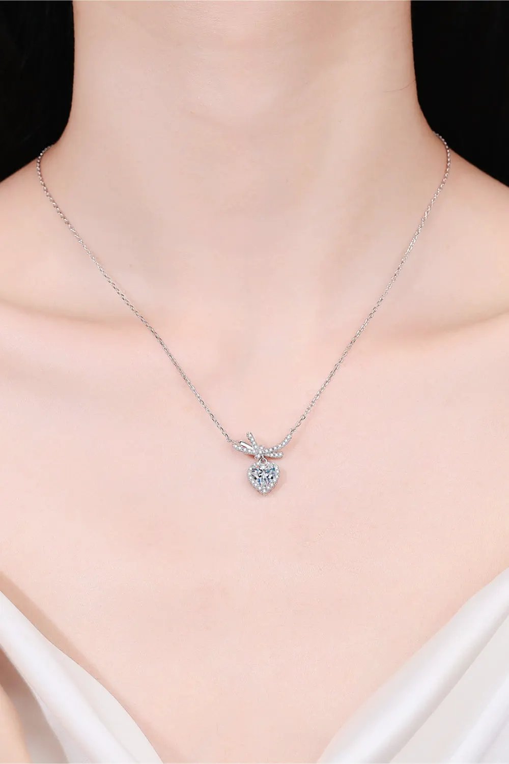 1 Carat Moissanite Heart Pendant Necklace by Partner Labels