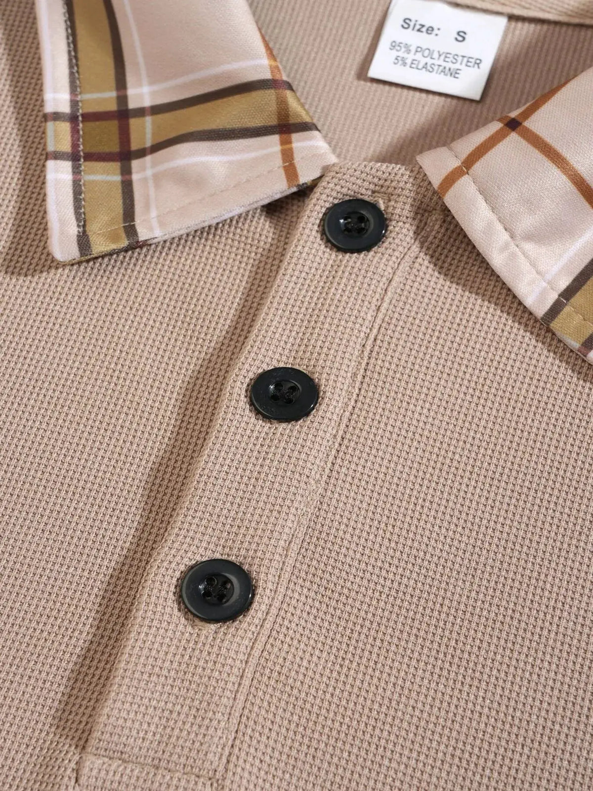 Men's Full Size Classic Plaid Collar Polo and Shorts Set Plus Size by Trendsi