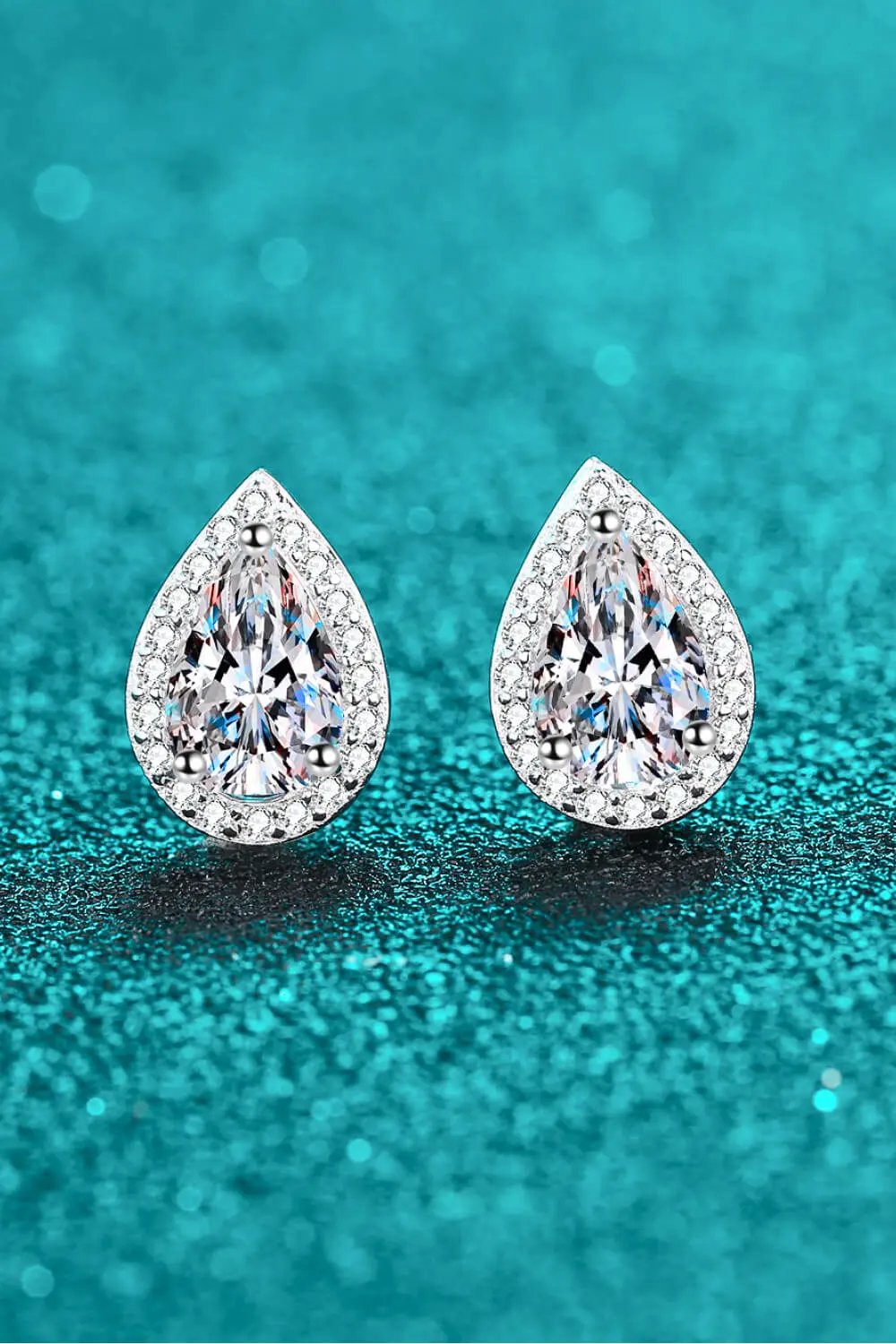 Moissanite Teardrop Stud Earrings by Partner Label