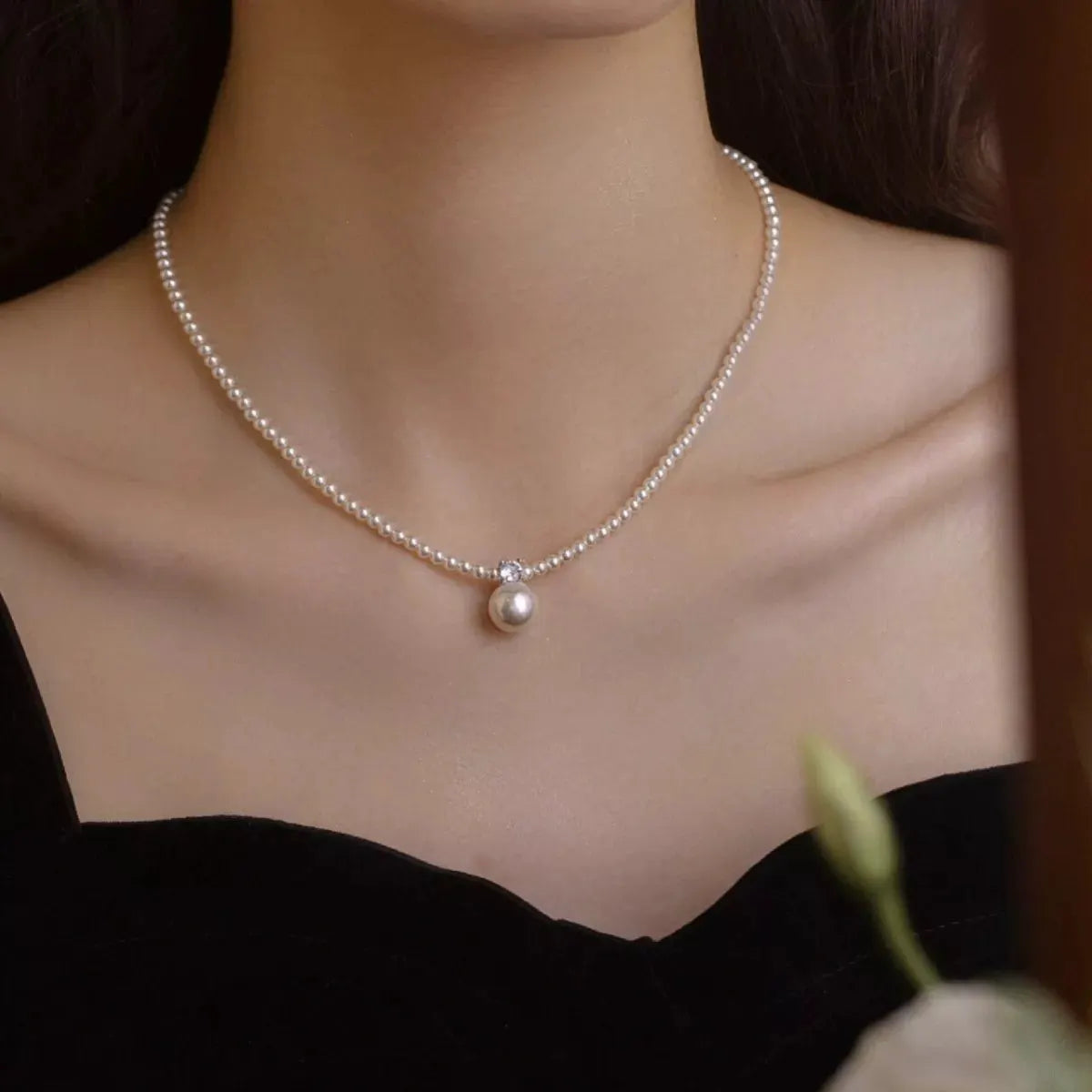 Pearl Pendant Necklace by Partner Labels