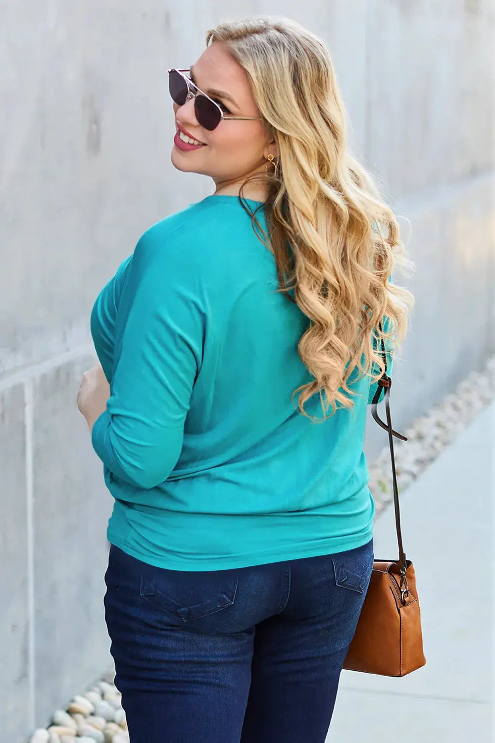 Basic Bae Full Size Round Neck Batwing Sleeve Top by Basic Bae