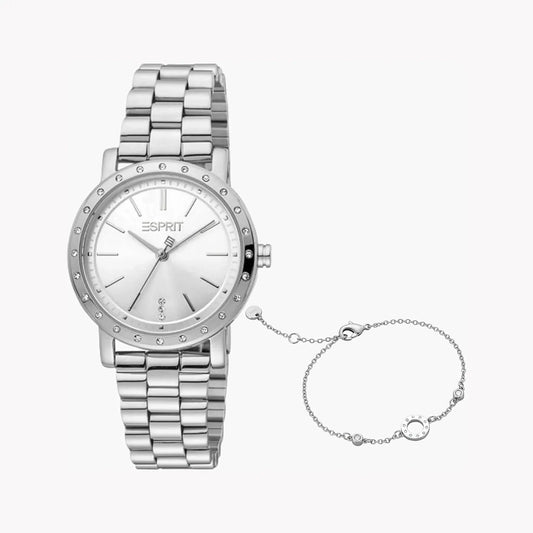 Esprit Women's Silver Stainless Steel Watch, Round Case | Es1l048m0035 by ESPRIT