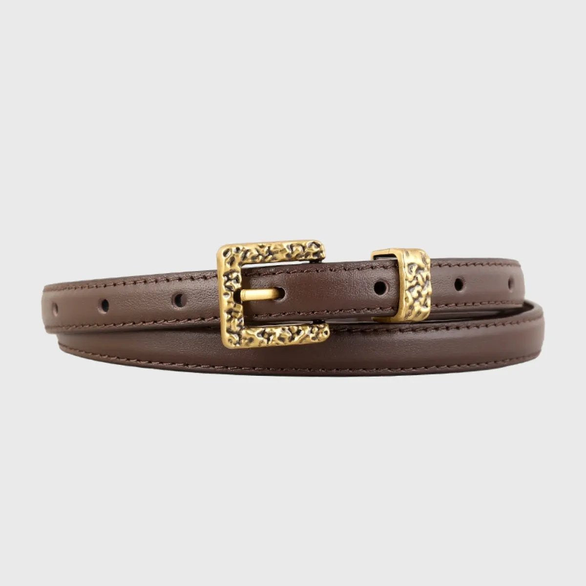 Skinny Leather Belt with Buckle by Trendsi