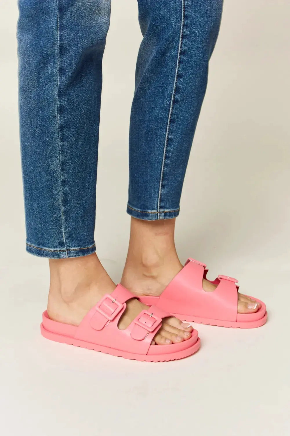 Legend Double Buckle Open Toe Sandals by Partner Label
