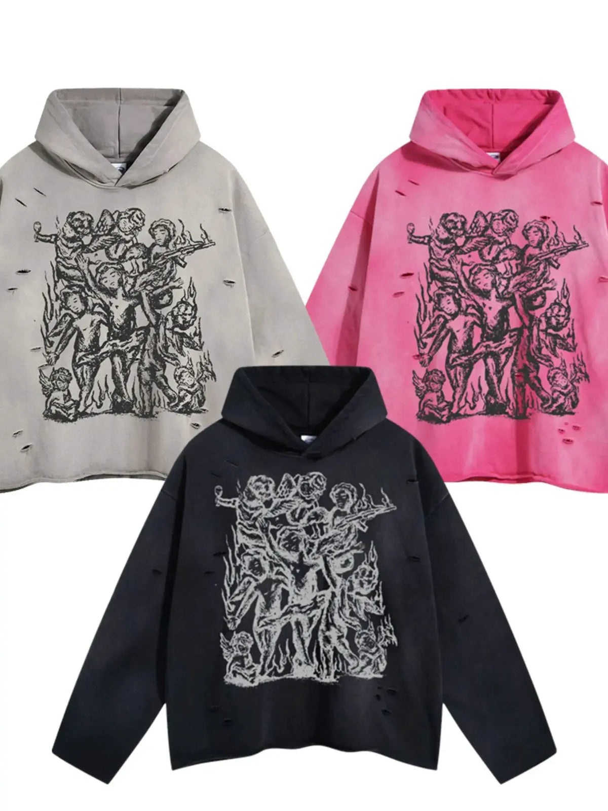 Men's Graphic Long Sleeve Hoodie by Trendsi