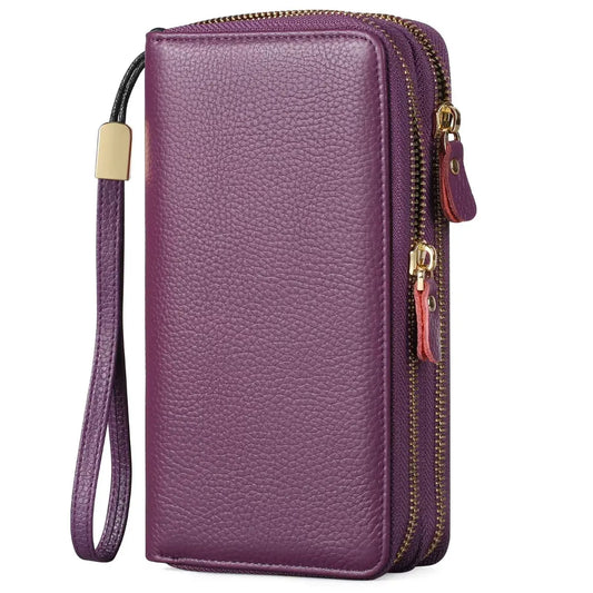 Double Zipper Leather Wallet by Partner Label