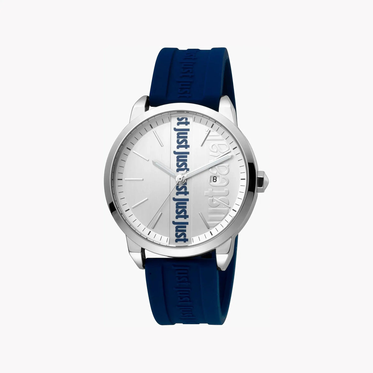 Just Cavalli Men's Blue Silicone Watch, Silver Dial | Jc1g141p0025 by JUST CAVALLI