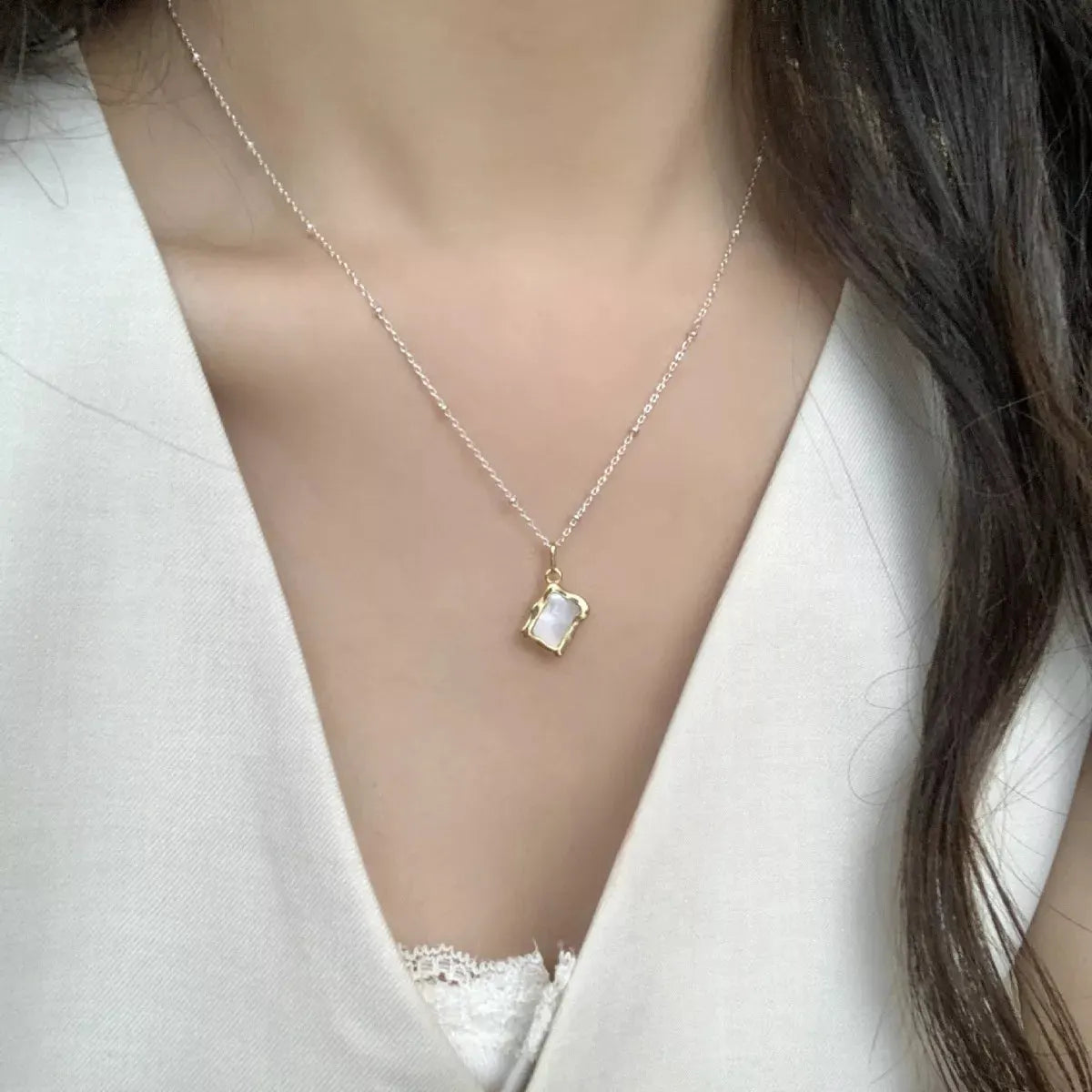 925 Sterling Silver Geometric Necklace by Partner Labels