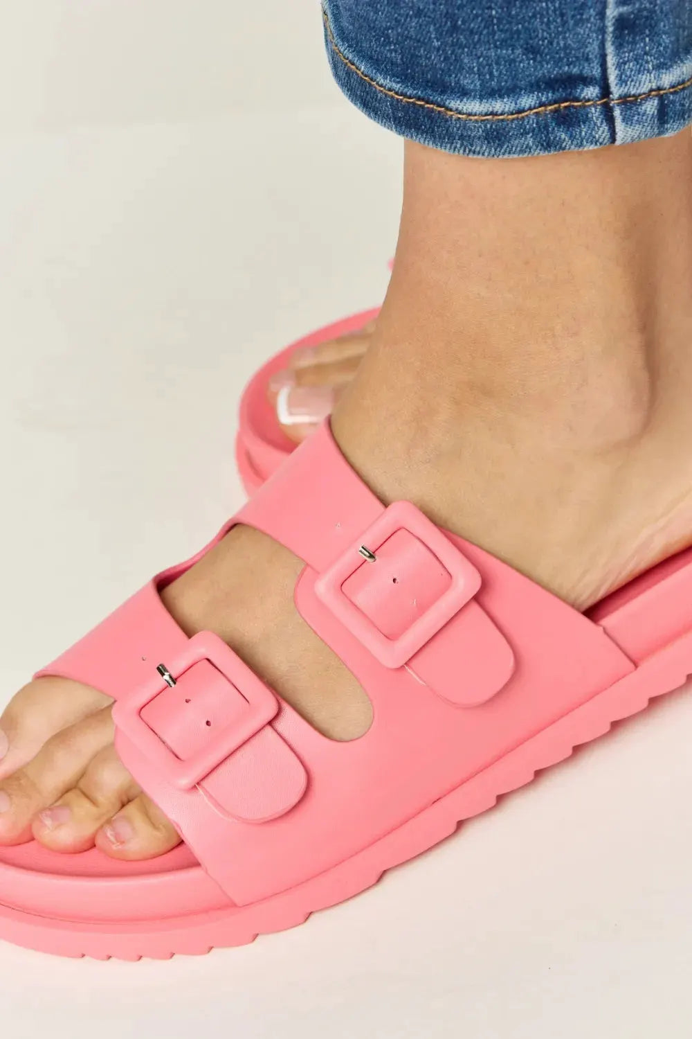 Legend Double Buckle Open Toe Sandals by Partner Label