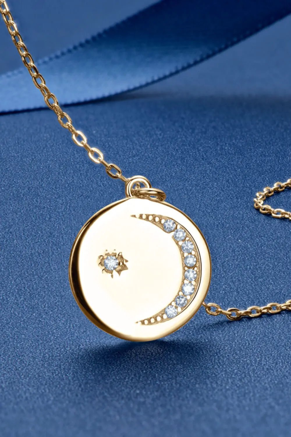 Moissanite Round Pendant Necklace by Partner Label
