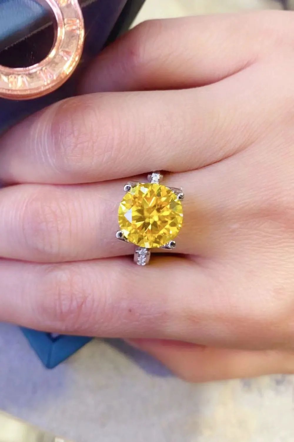 5 Carat Moissanite 925 Sterling Silver Ring in Banana Yellow by Partner Label