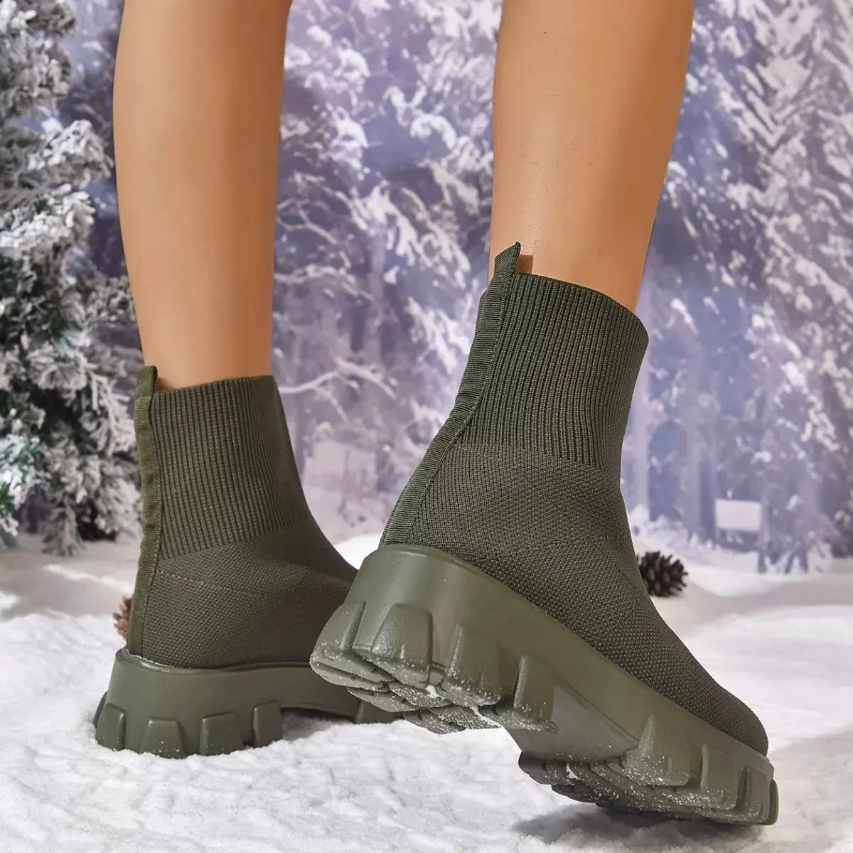 Round Toe Block Heels Boots by Partner Label