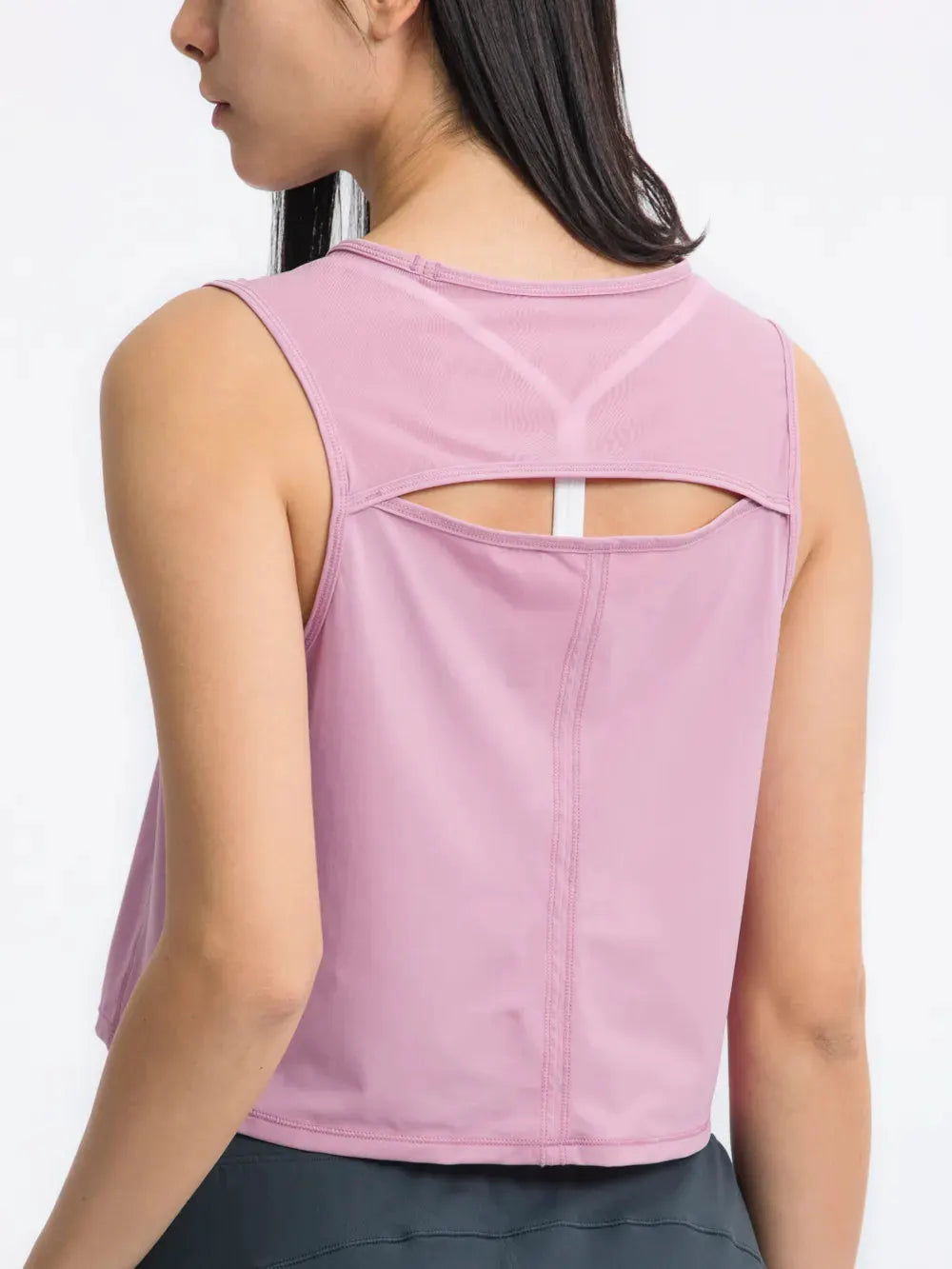 Millennia Round Neck Cropped Active Tank by Millennia