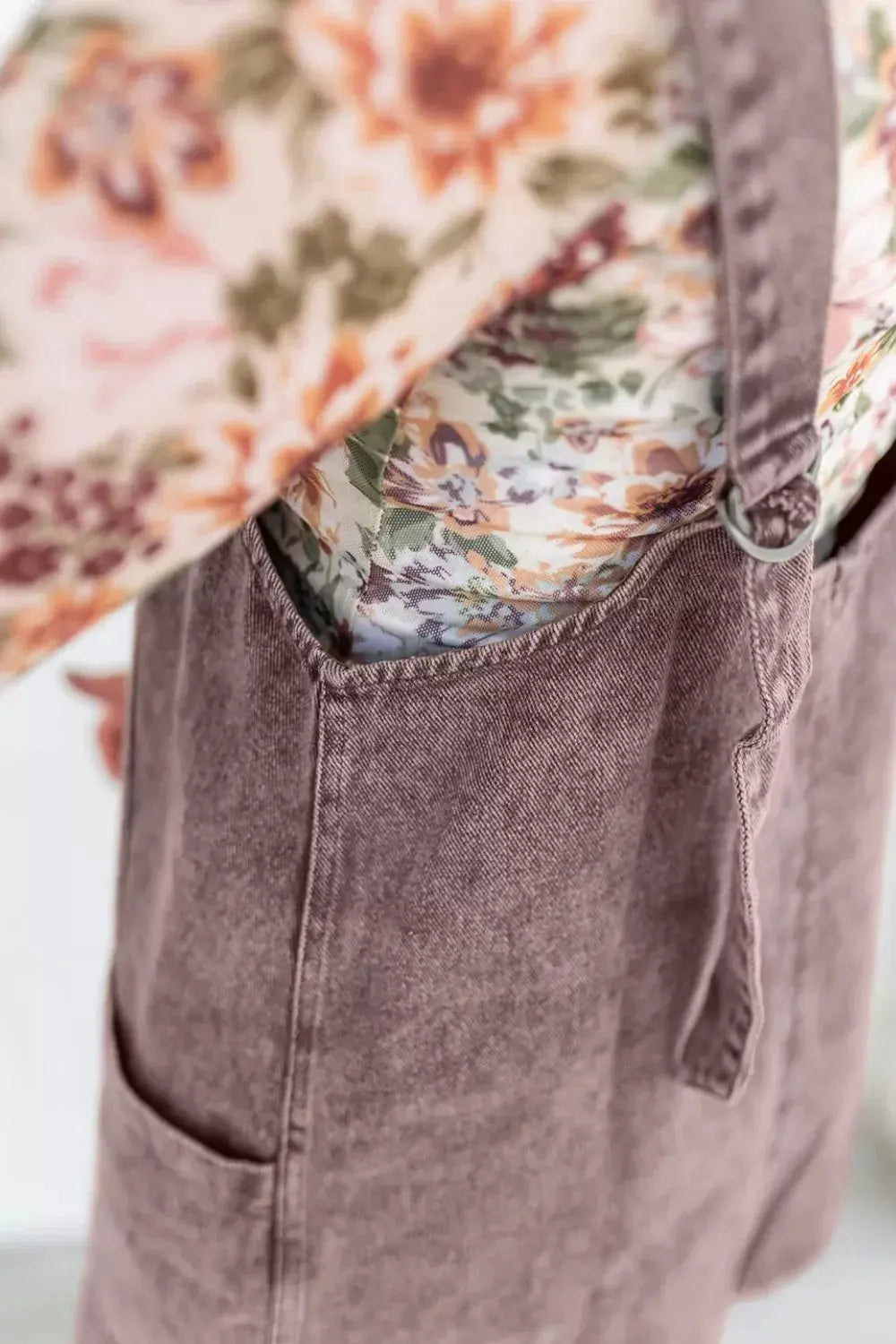 Vintage Wash Denim Overall Dress by Partner Label