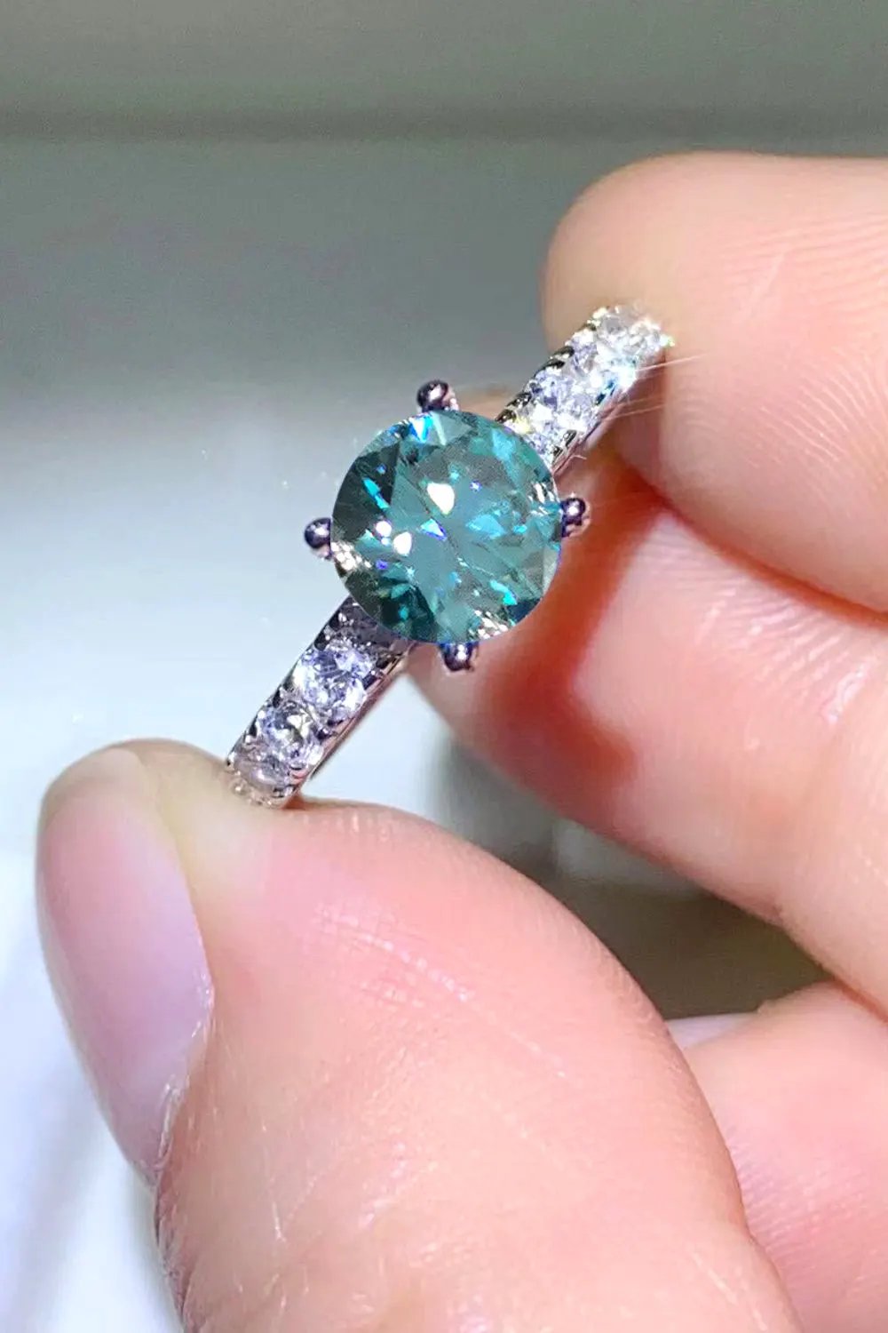 Future Style 1 Carat Moissanite Side Stone Ring by Partner Label
