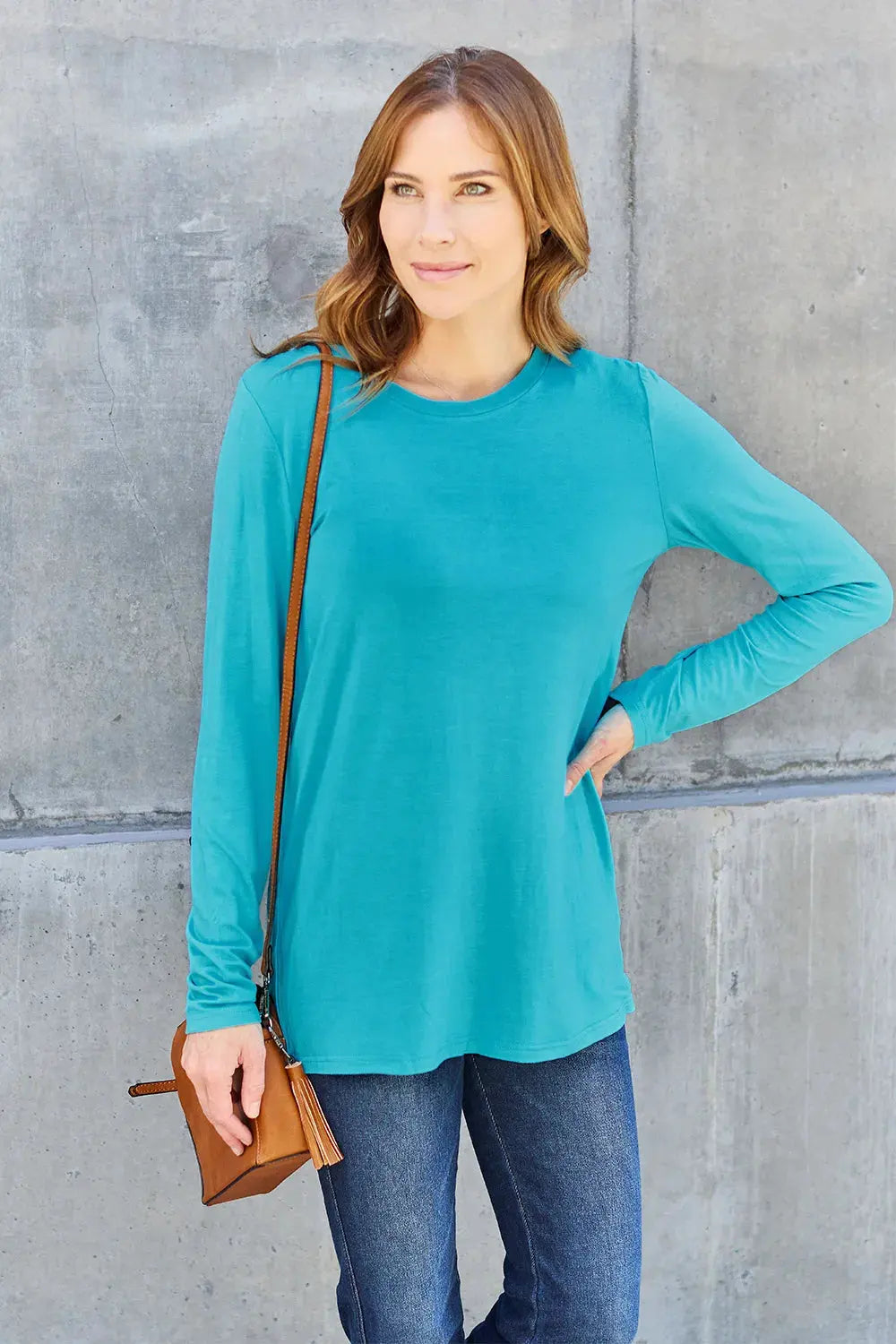 Basic Bae Full Size Round Neck Long Sleeve Top | Partner Labels Selection by Partner Label