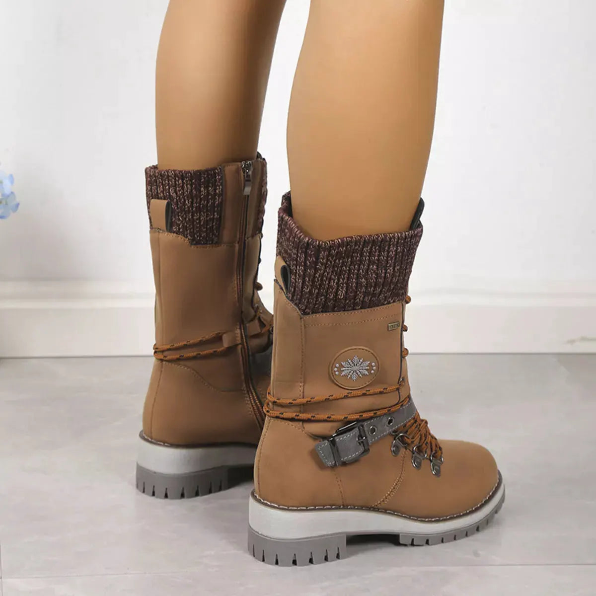 Lace Up Block Heel Boots by Partner Label