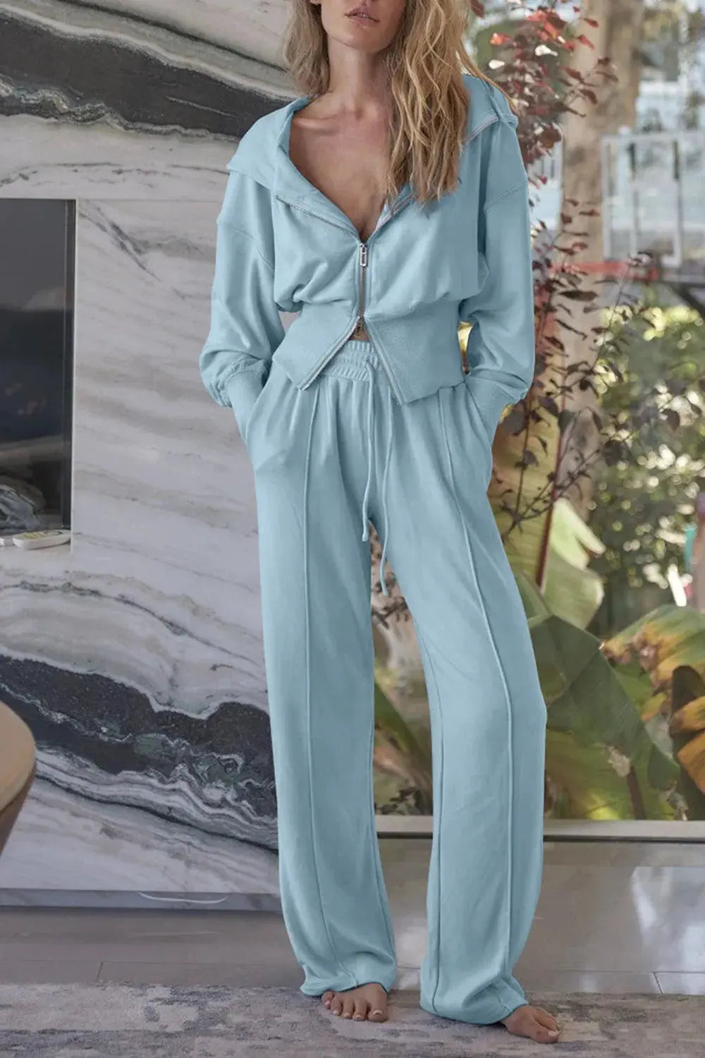 Zip-Up Hoodie and Pants Active Set by Partner Label