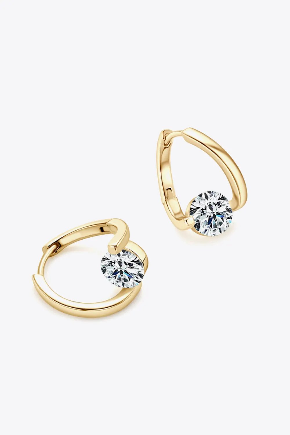 2 Carat Moissanite 925 Sterling Silver Heart Earrings by Partner Label