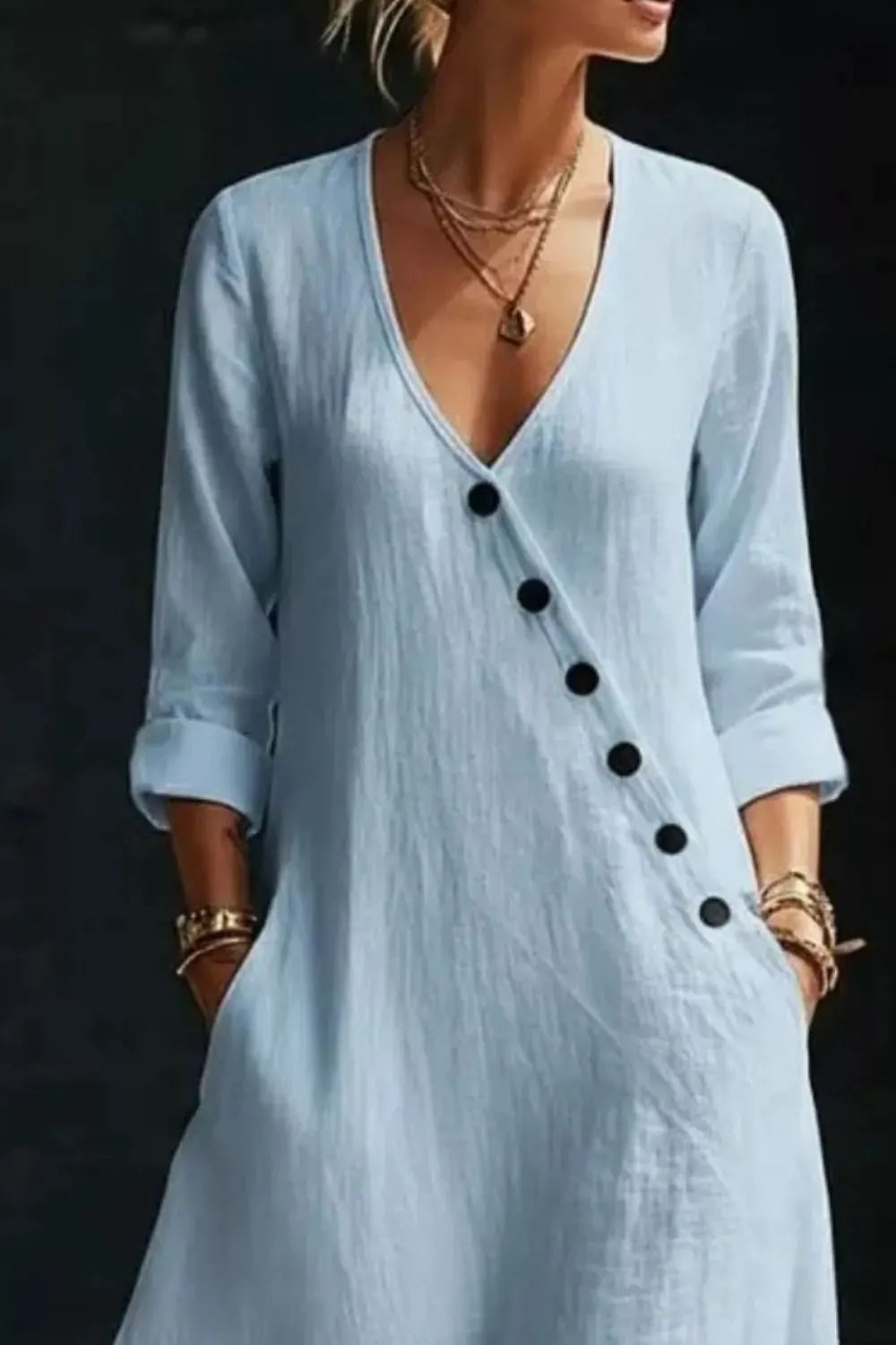 Surplice Long Sleeve Maxi Dress by Trendsi